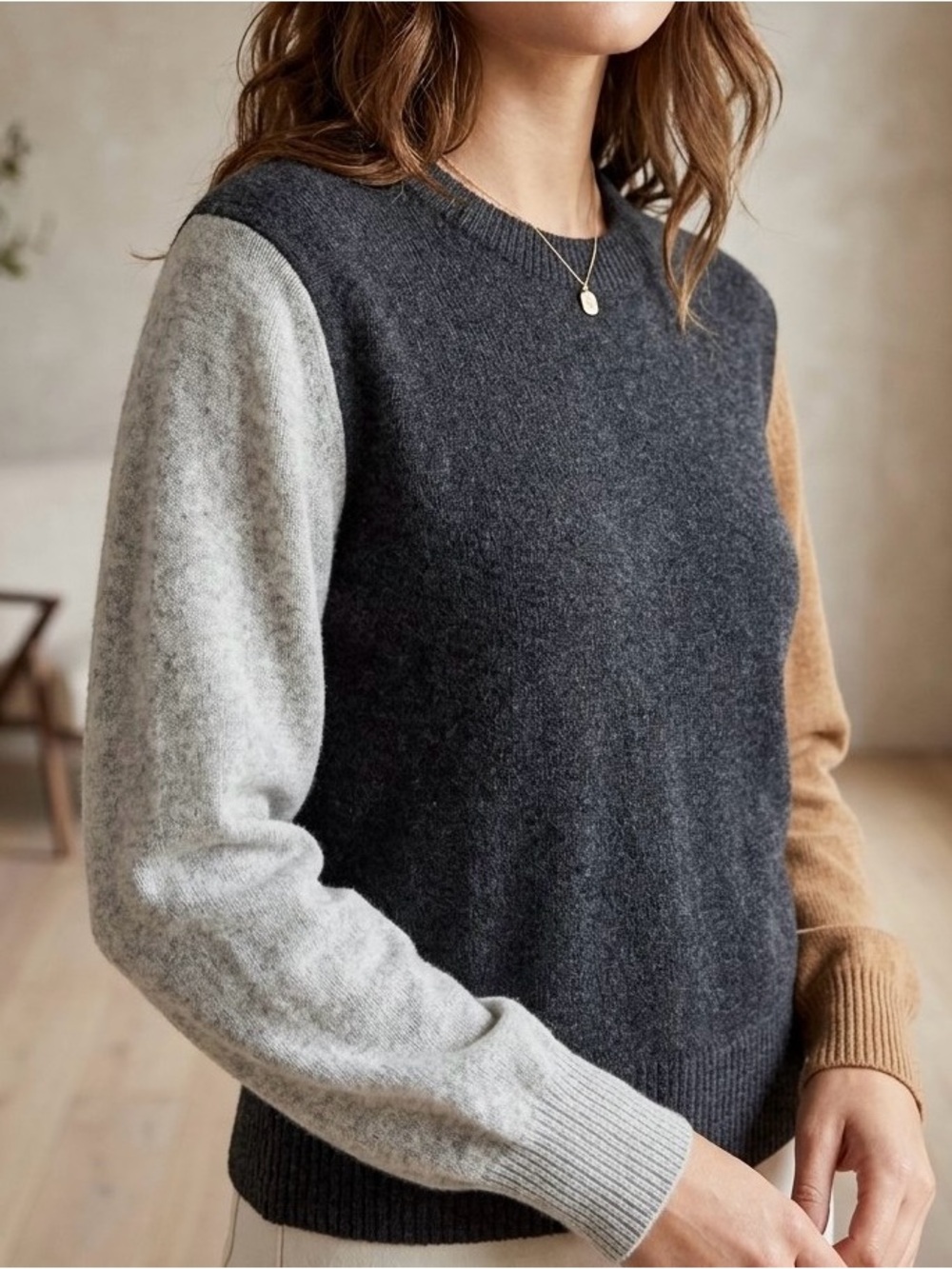 Women’s Splendid Calico Color Block Sweater- 100% Cashmere-XS NWOT
